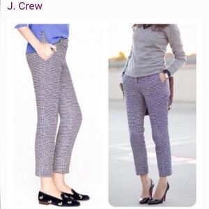J. Crew Women's Blue and White Checkered Cropped Pants